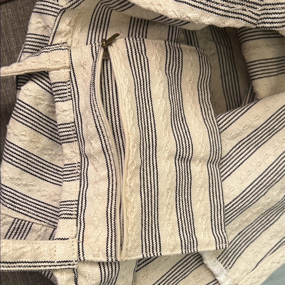 Roxy Cream and Black Striped Tote - Picture 5 of 7
